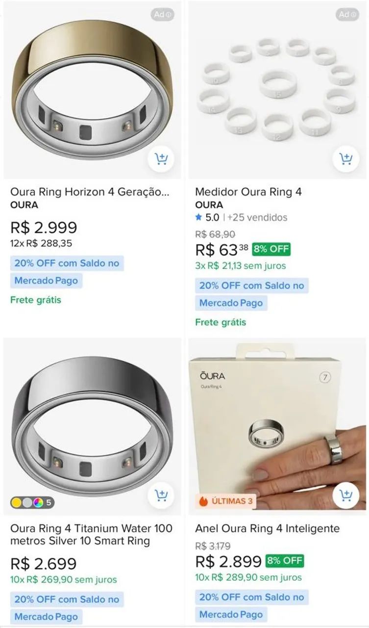 Smart ring OURA 4 - Tamanho 7 - Foto 4