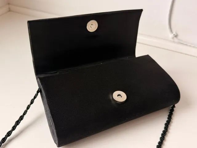 Bolsa Festa Clutch Preta Texturizada - Foto 2