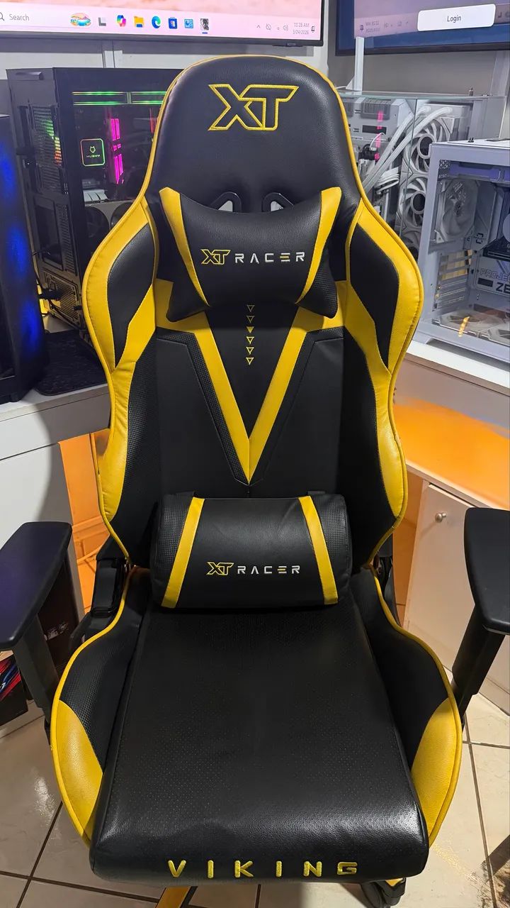 CADEIRA GAMER XT RACER VIKING - Impecável - Preta e Amarela