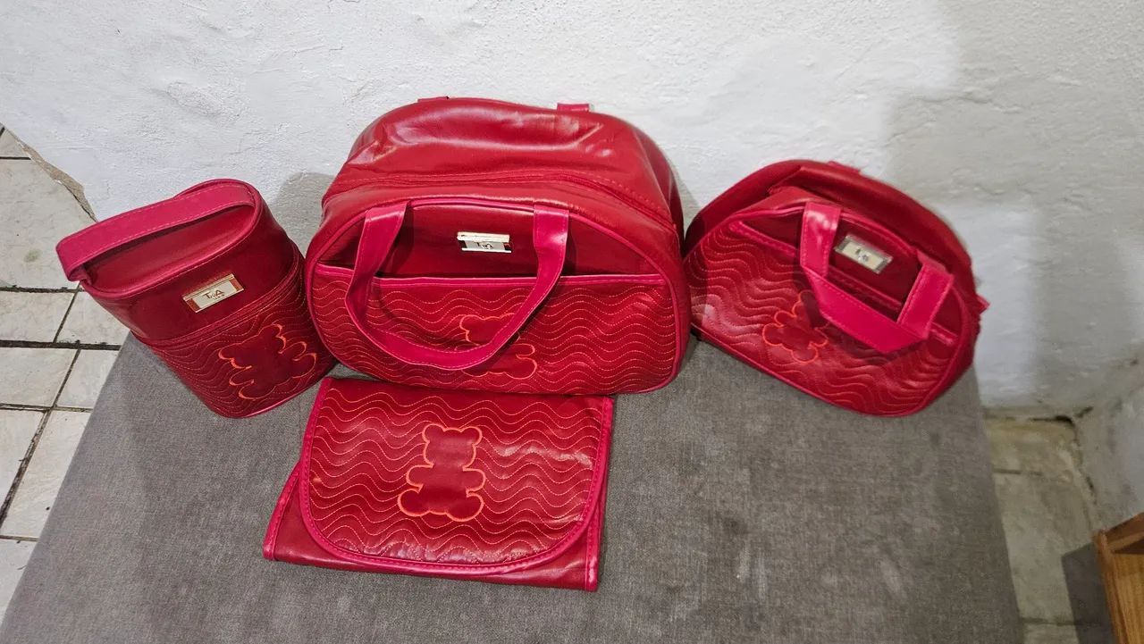 Kit Maternidade 4 Peças vermelho - Estilo e Praticidade - Foto 3
