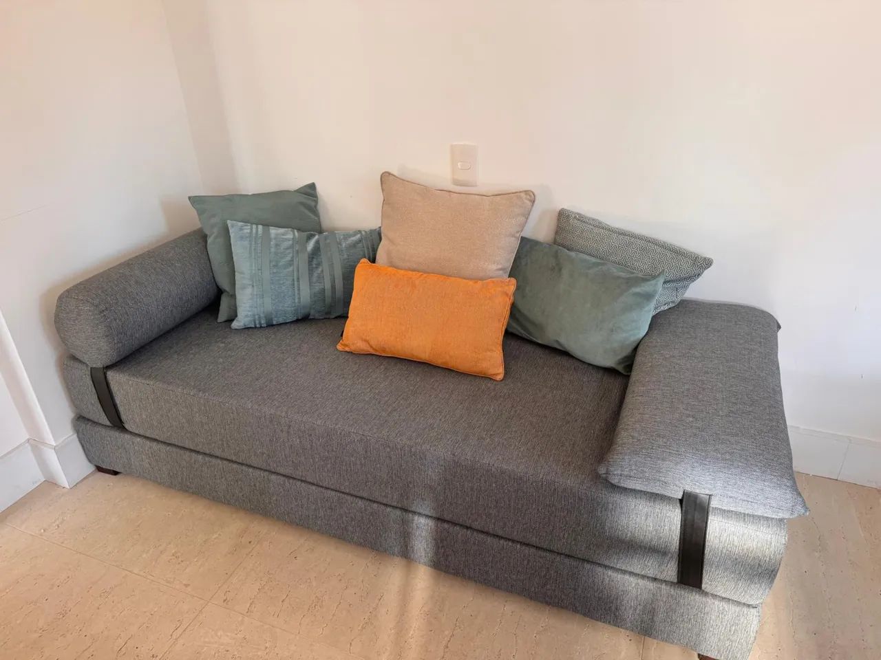 Sofá-Cama Stack Tok&Stok Cinza - Usado Apenas 3 Vezes (Perfeito)
