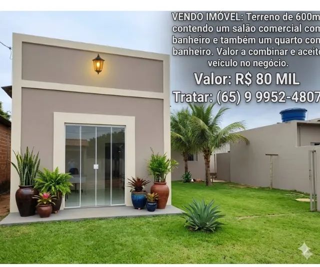 Terreno 600m2 com salão comercial 2 wc - Foto 2