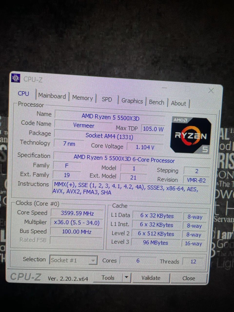 Ryzen 5 5500x3d