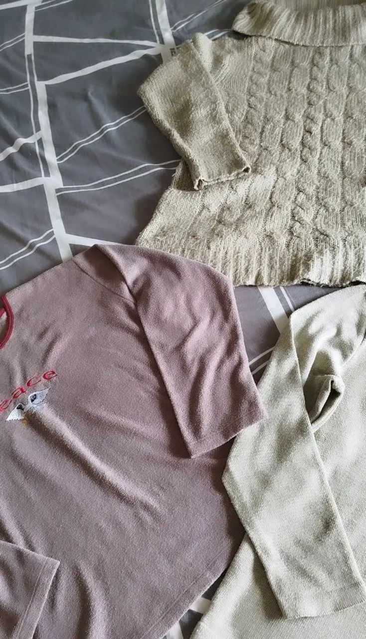 Kit 3 blusas de inverno lã - G - Foto 2