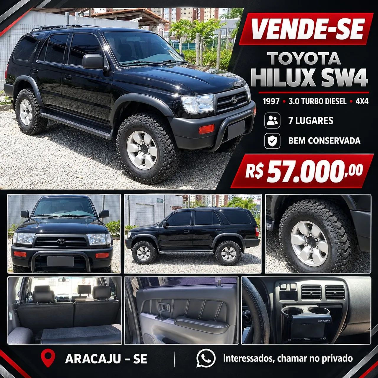 Toyota Hilux SW4 4X4 3.0 8V TB Diesel 1997 1997