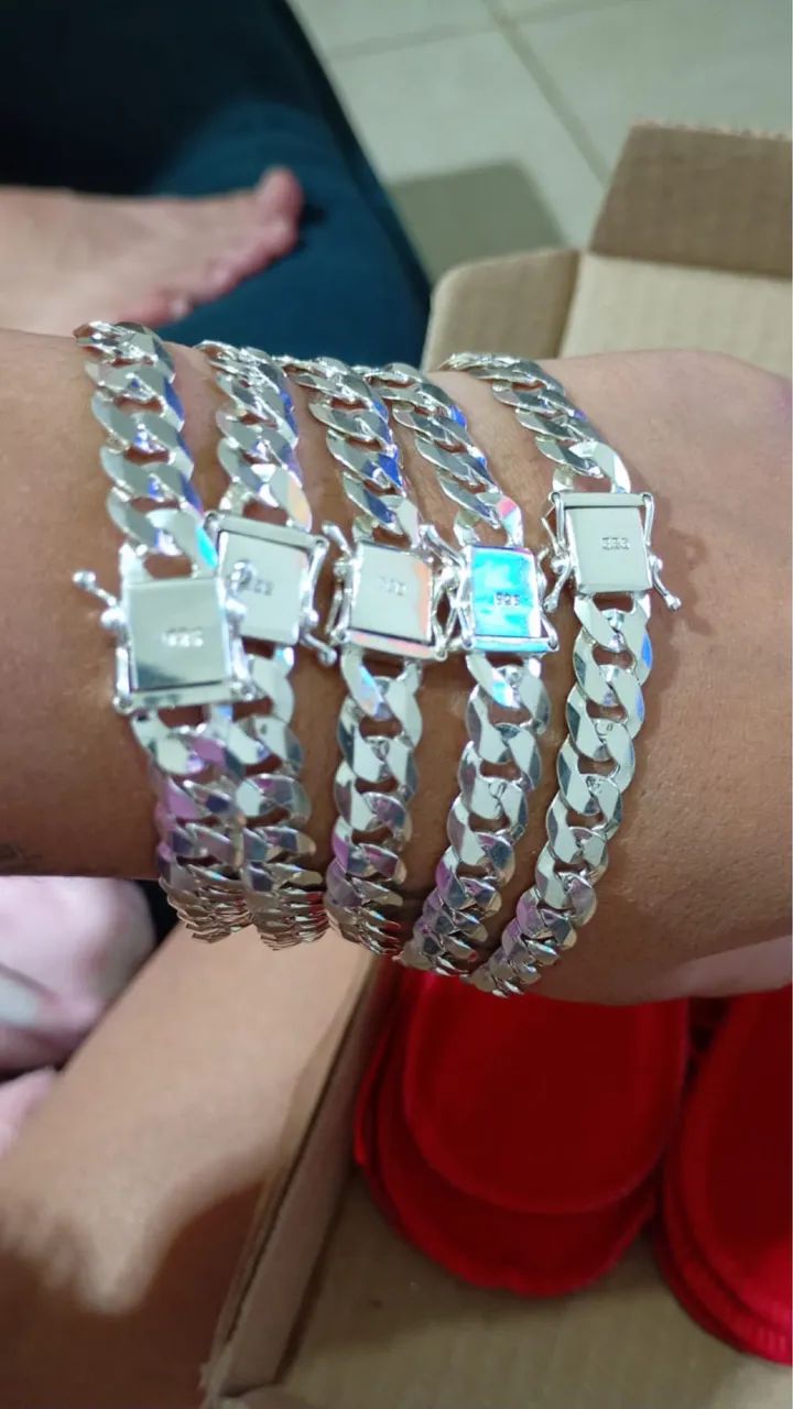 Pulseira de prata 925 10mm