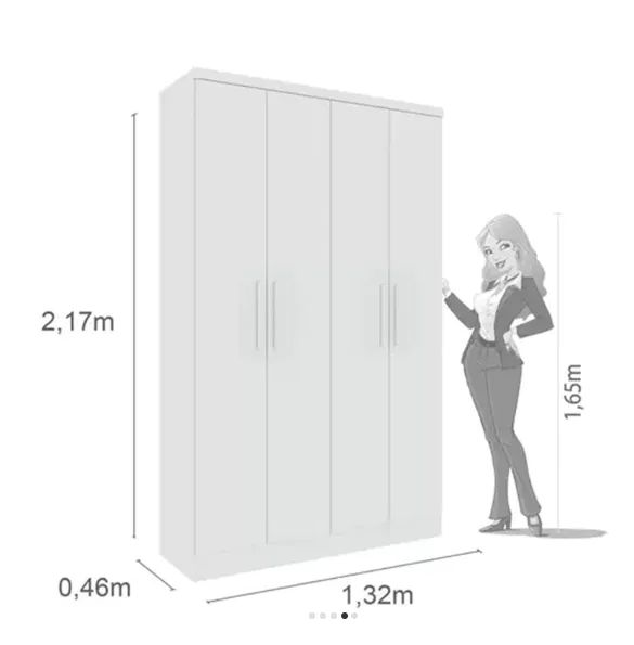 Guarda Roupa Tcil Amsterdam Branco - Foto 4