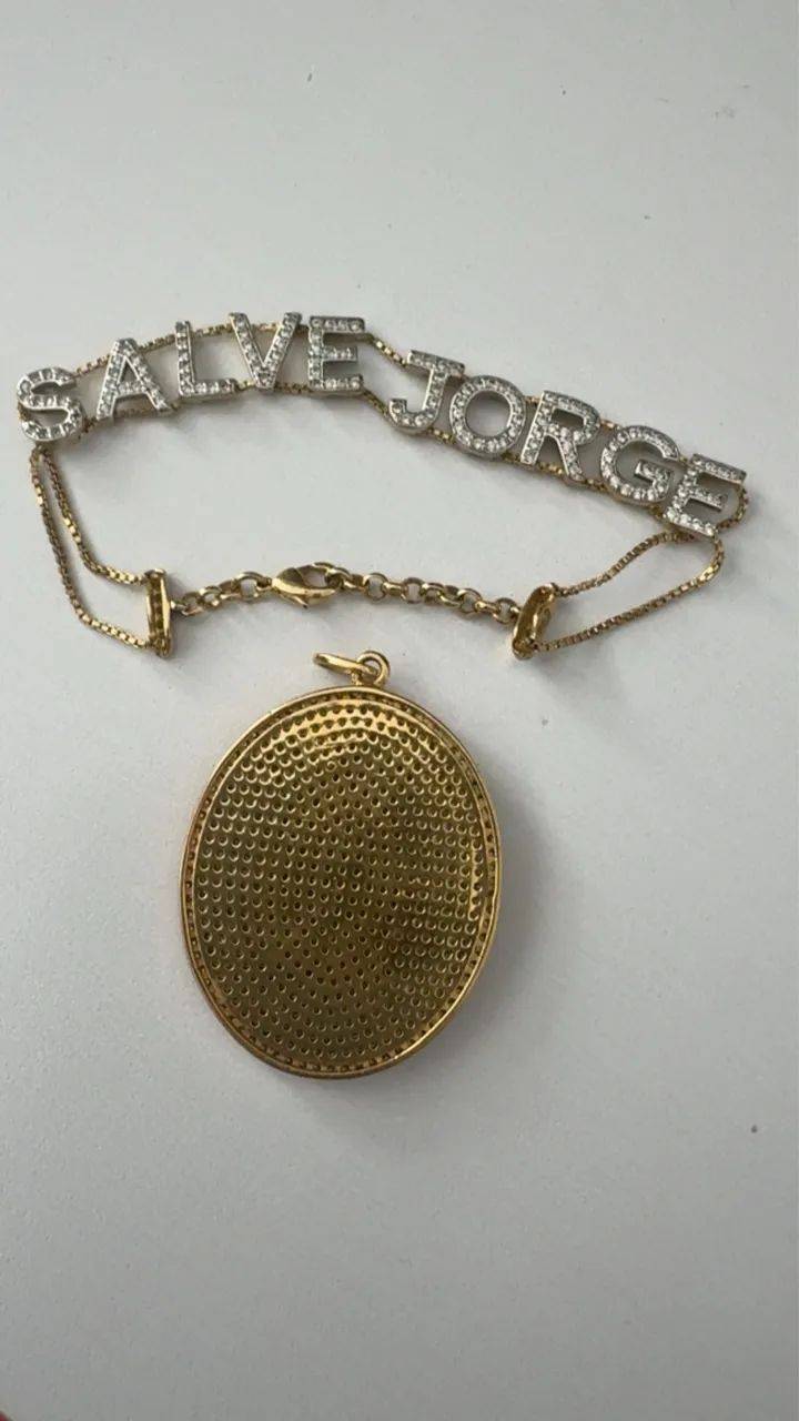 Pingente e pulseira São Jorge com zircônia  - Foto 2