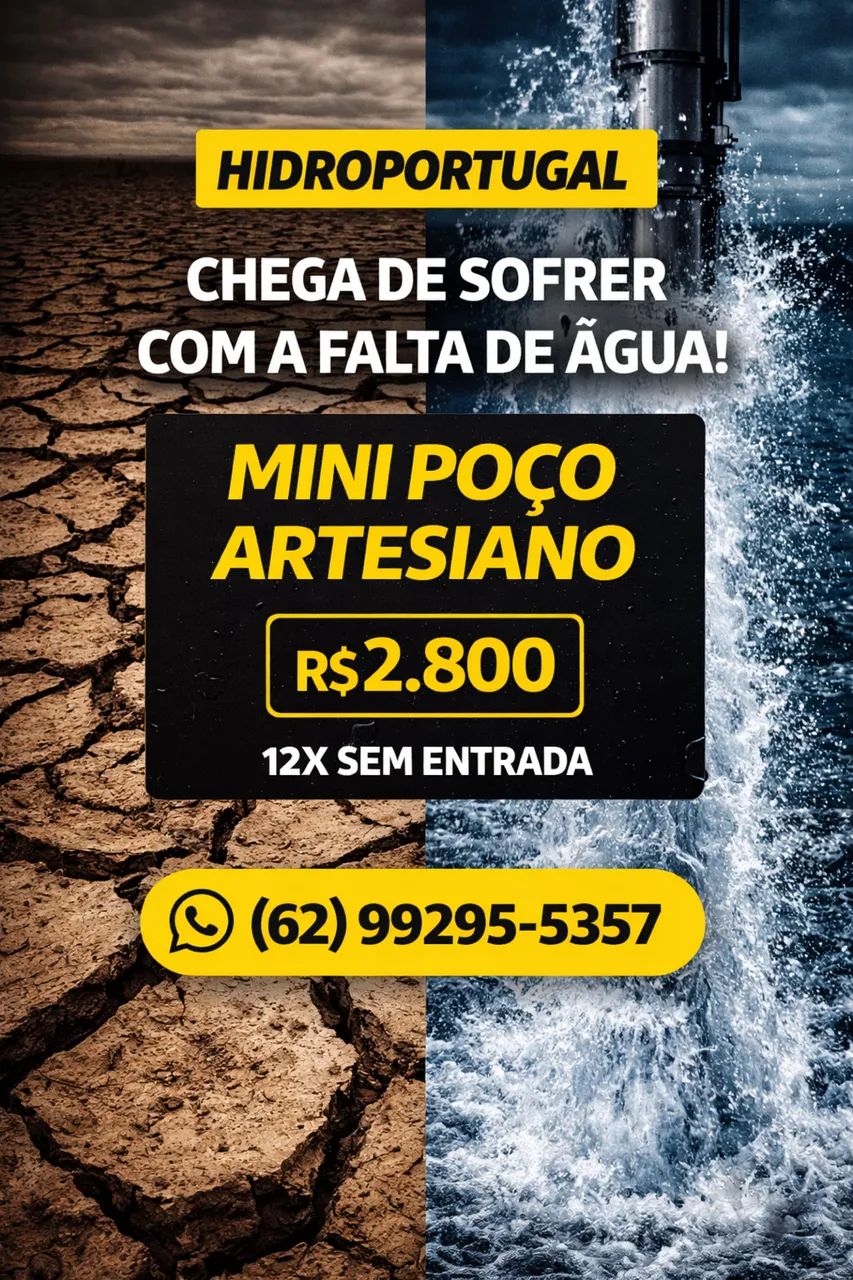 Mini poço artesiano 12x sem entrada