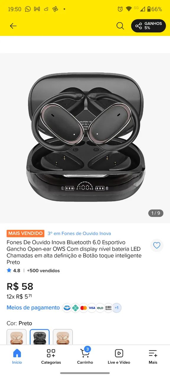 Fone de ouvido Bluetooth  - Foto 4
