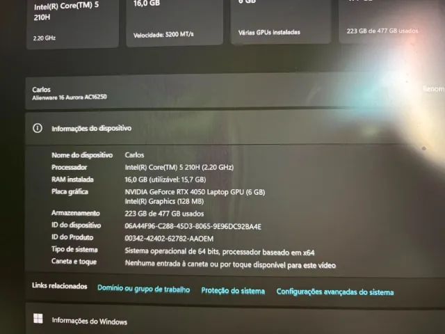 Notebook Gamer Alienware Aurora 16 - Foto 5