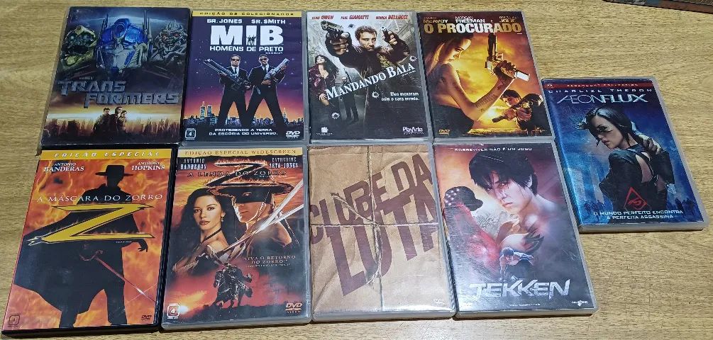 Lote DVDs Ação, Aventura - A Mascara Zorro 1 + 2, MIB, Tekken
