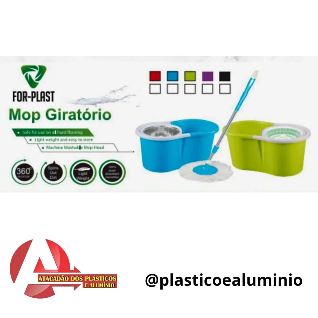 Mop inox e plástico 