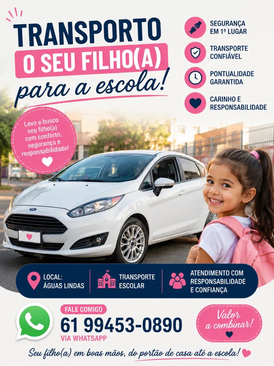 Transporte para escola de carro