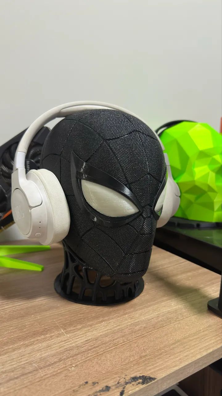 Suporte headset homem aranha black c/ led  - Foto 2