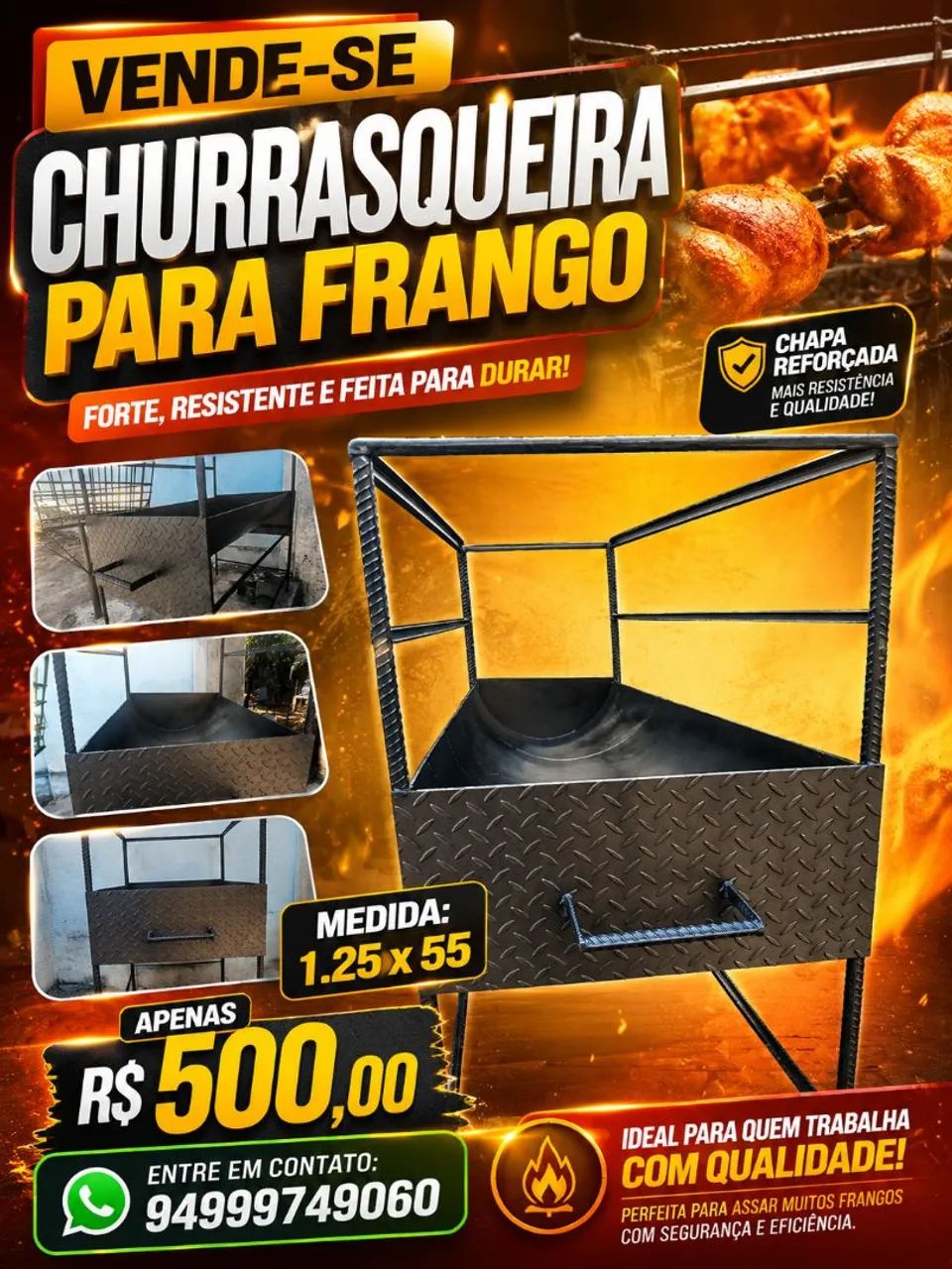 Churrasqueira pra espeto de frango 