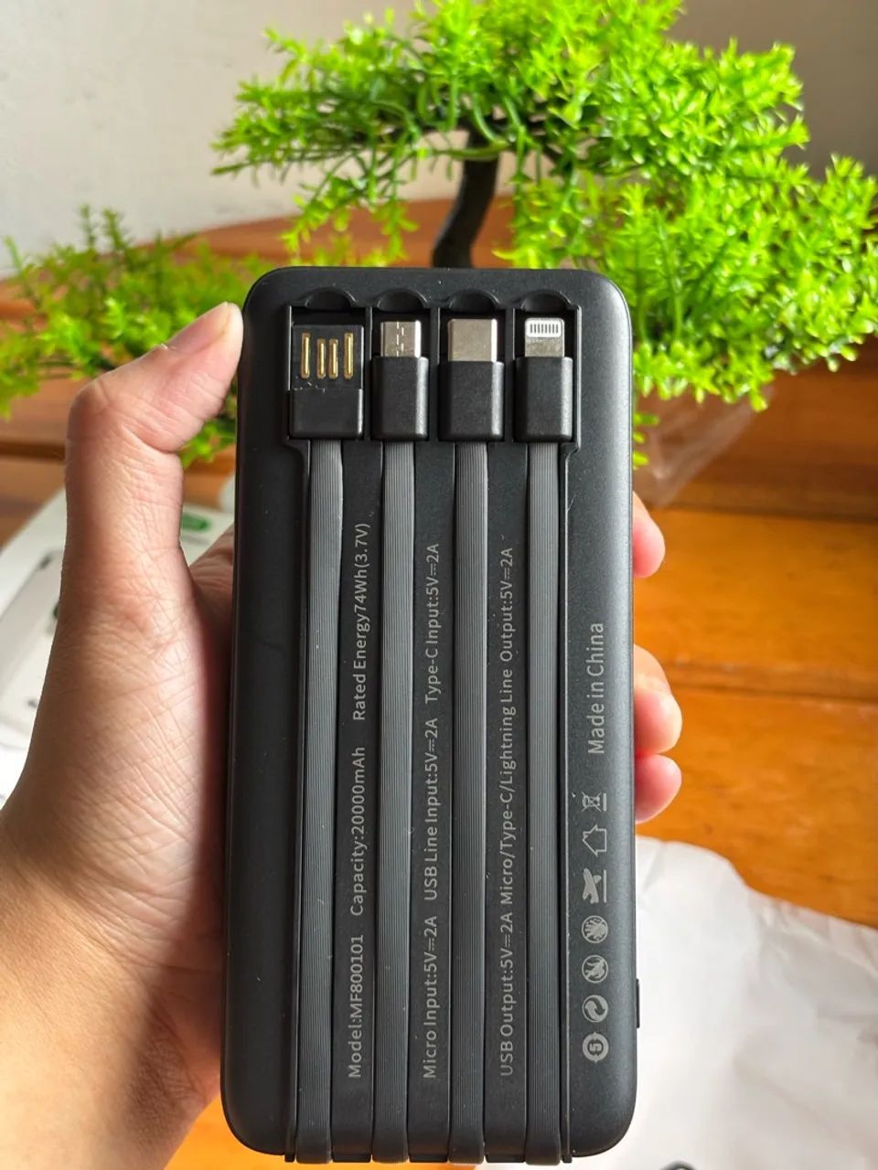 Power Bank 20.000MAh legal Plus preto - Acessórios de Celular