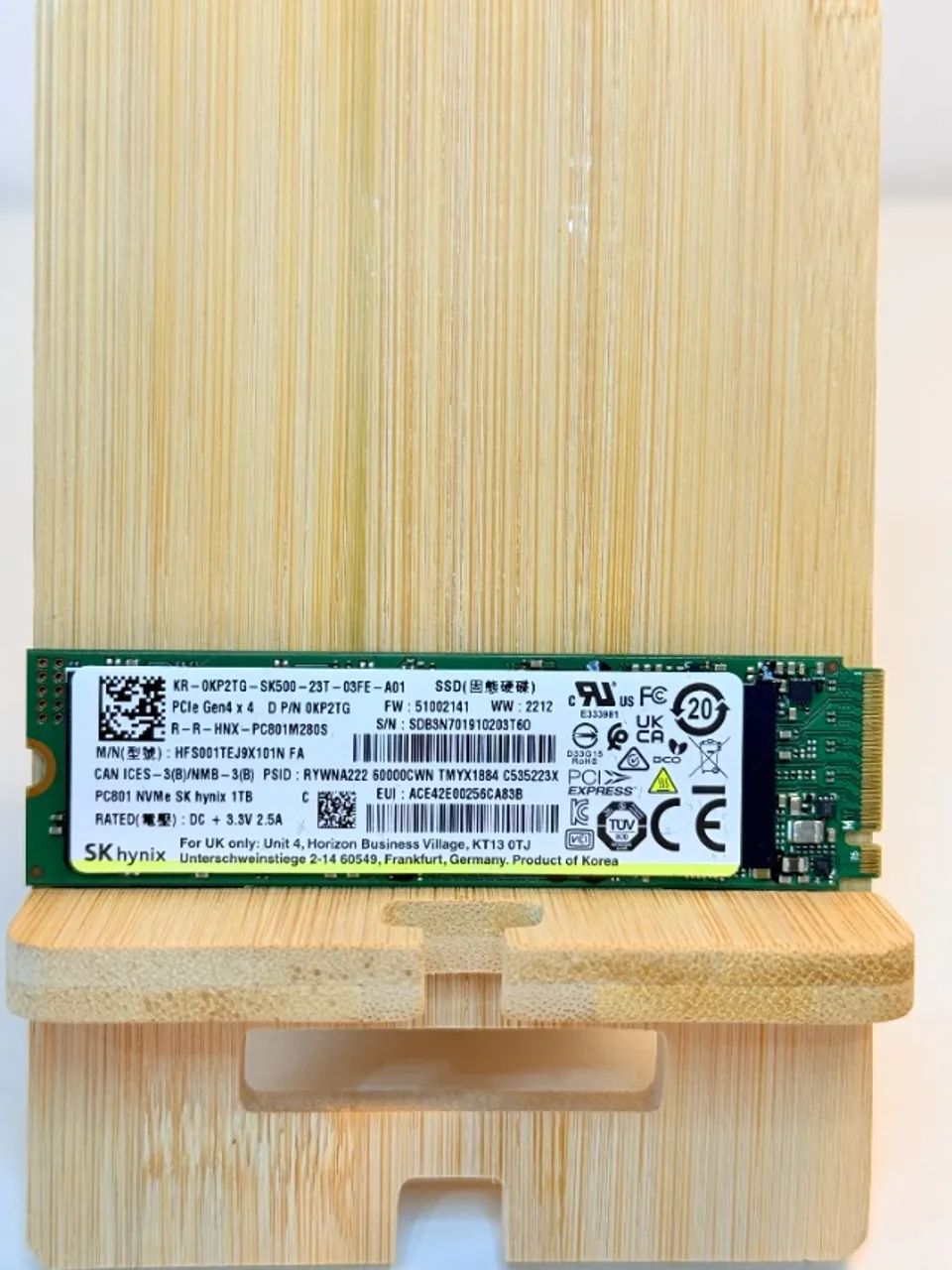 NVME 1TB SK Hynix PC801 Gen4x4, HFS001TEJ9X101N, UR0407, Leitura