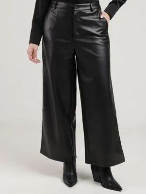 Calça Wig Leg com bolso em couro - Foto 3