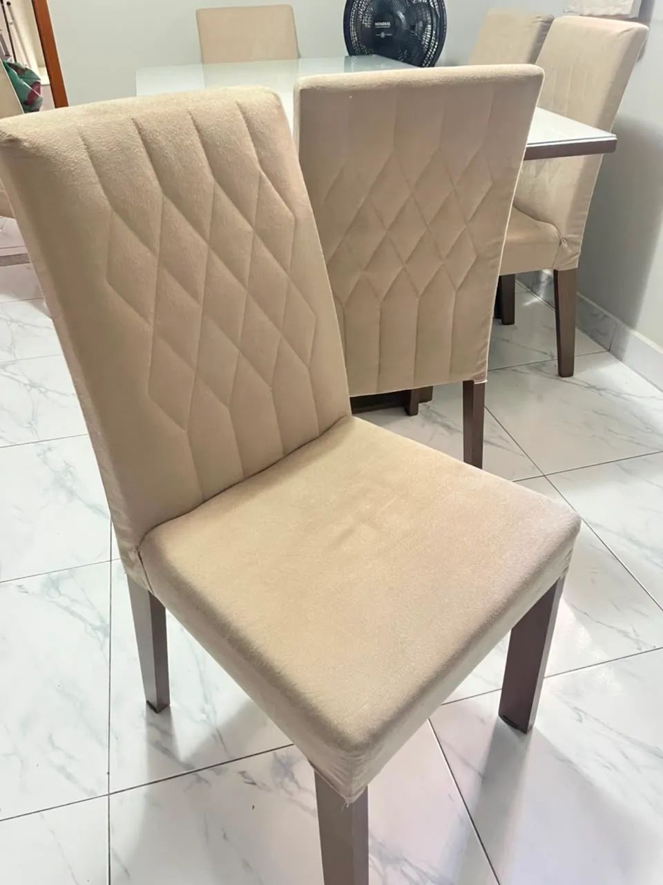 Mesa de jantar Modesa 6 cadeiras, tampo de vidro  - Foto 4