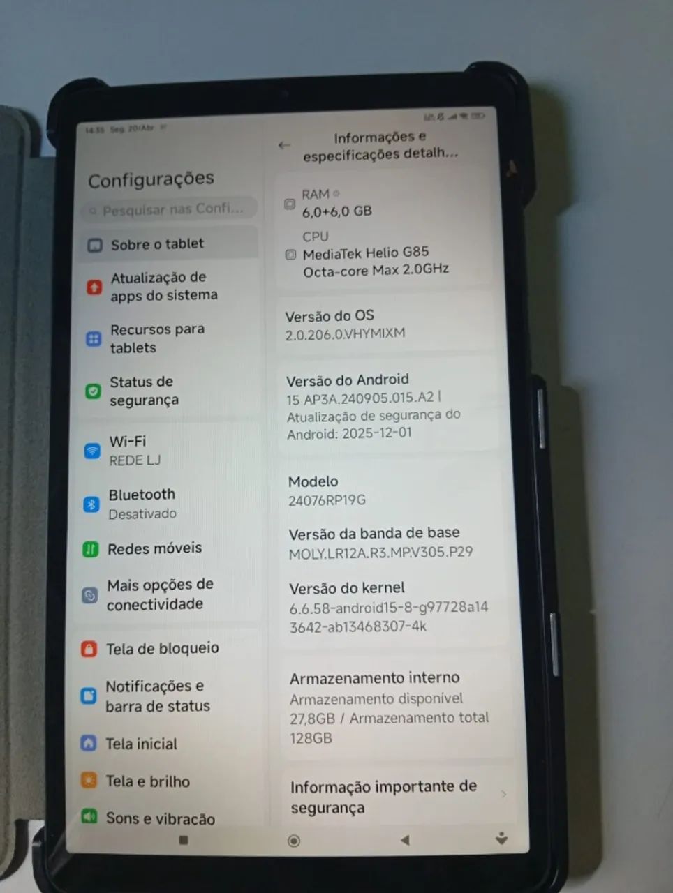 Tablet Redmi Pad S, 128 gb armazenamento, 12gb ram, tela touch 8", capa magnetica - Foto 2