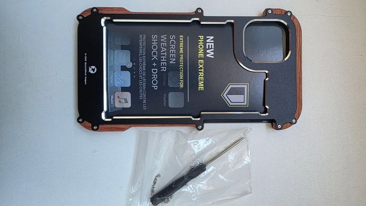Kit Capas Iphone em Madeira e Metal - Foto 2