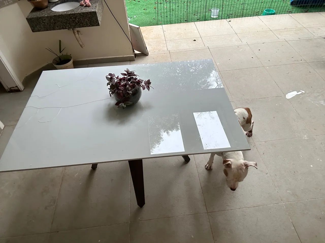 MESA TAMPO VIDRO QUEBRADO - Foto 3