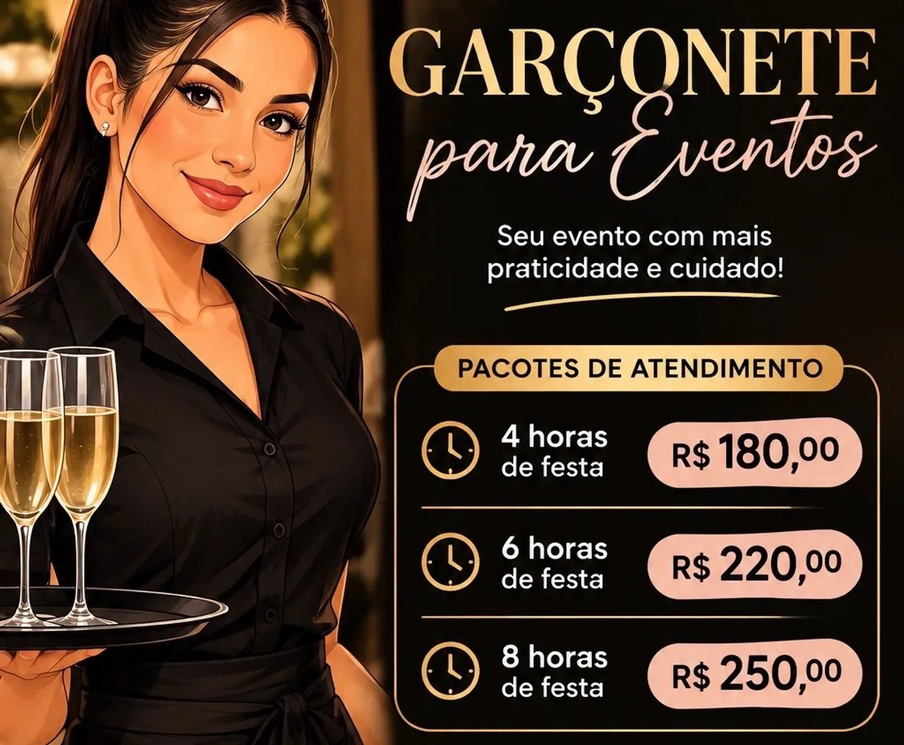 GARÇONETE PARA EVENTOS