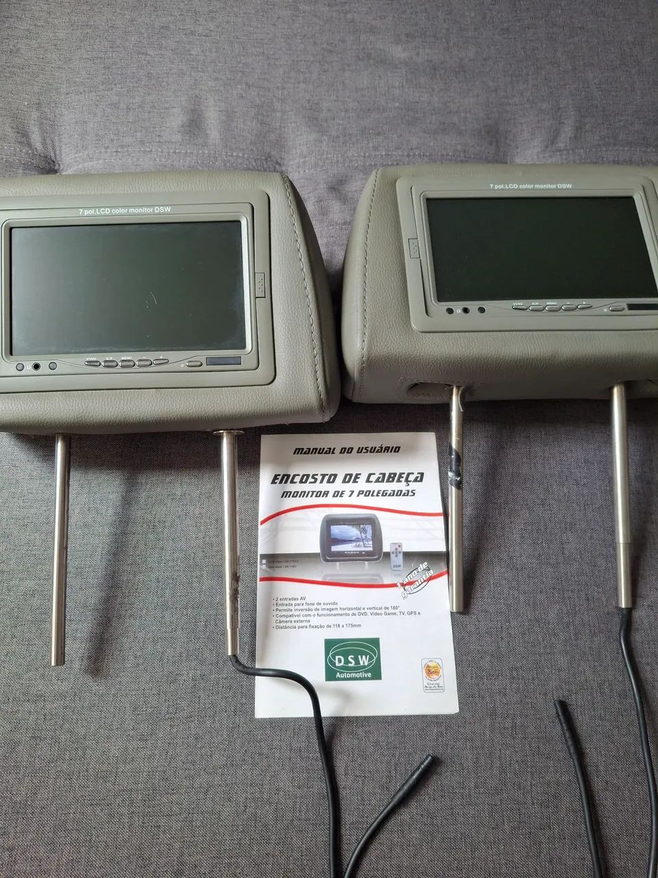 Encostos de Cabeça com Monitores LCD 7 para Honda Civic - Funcionando