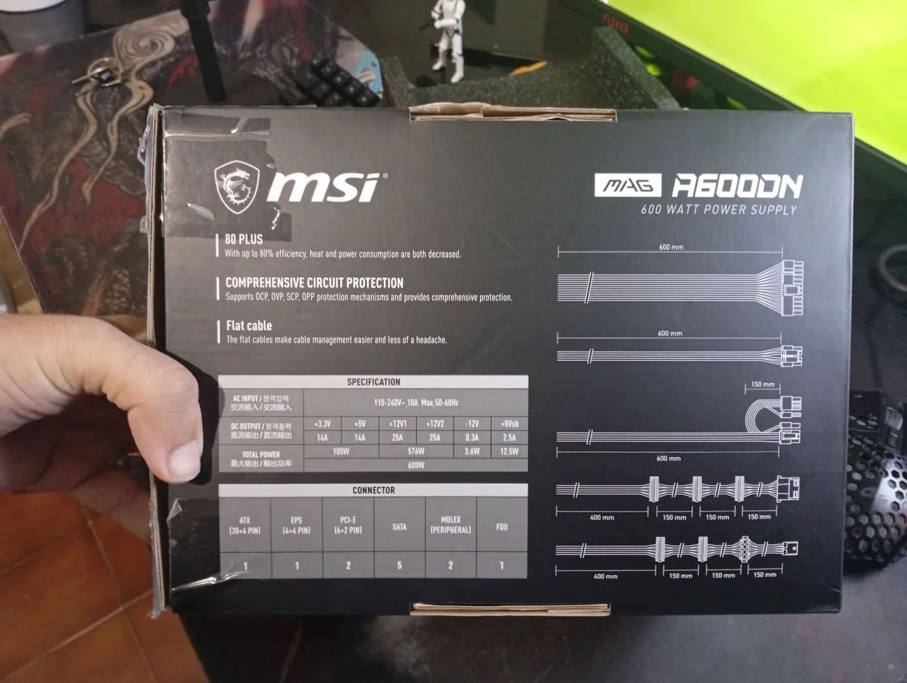 Caixa fonte msi mag a600dn - Foto 3