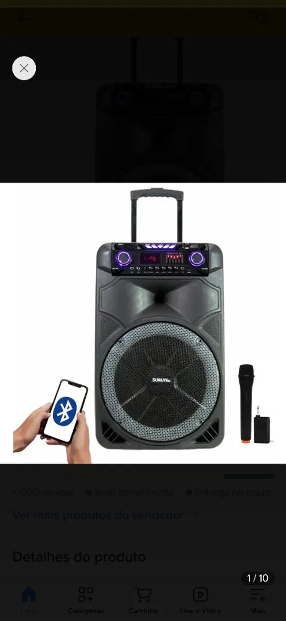 Caixa de som portátil 1000rms - Foto 4