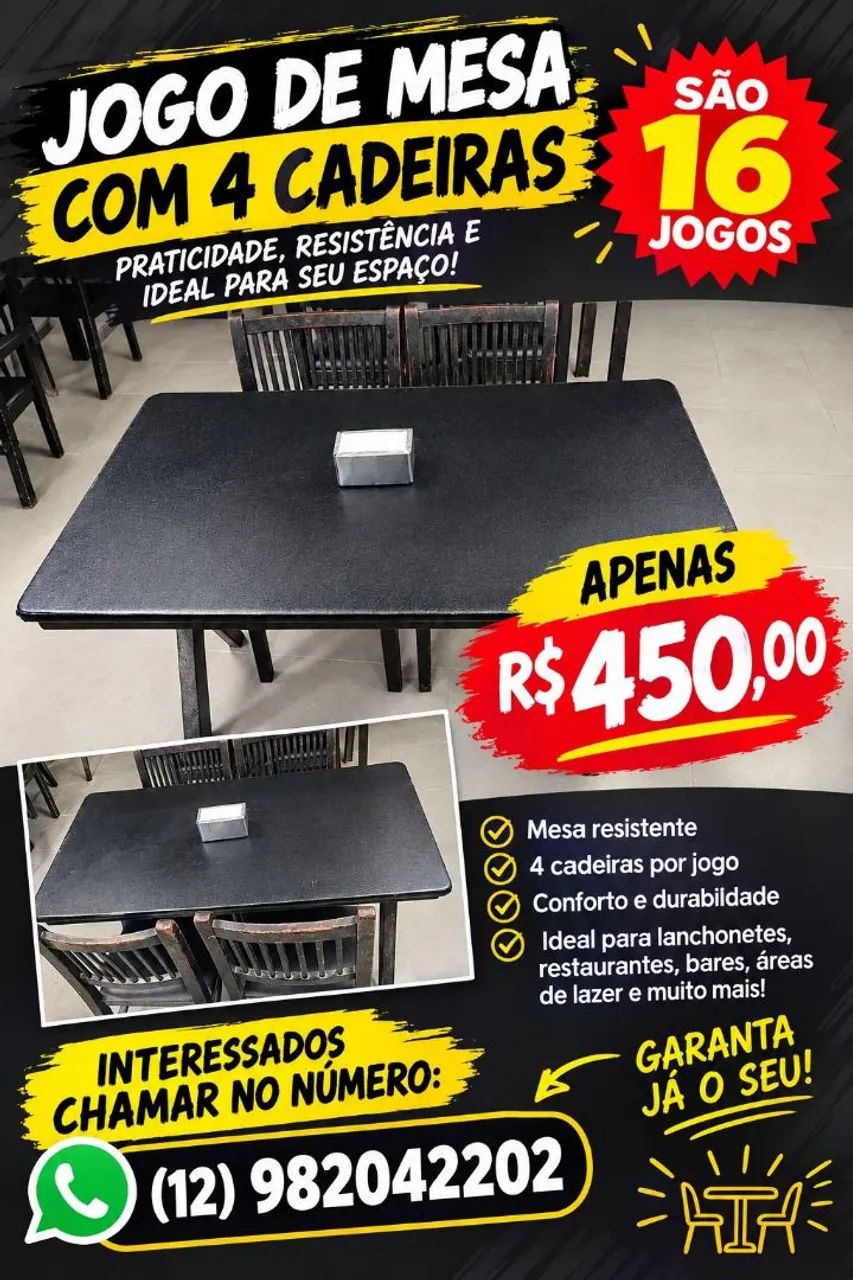Jogos de mesa com 4 cadeiras 