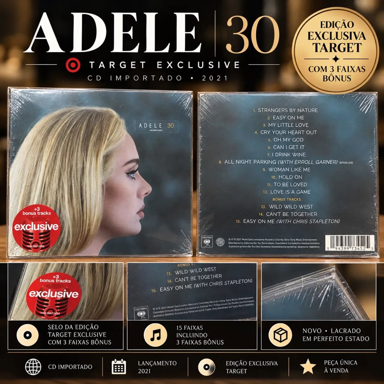 Adele 30 Target Exclusive 2021 CD importado lacrado