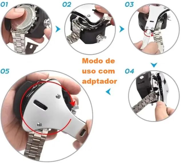 Ferramenta para abrir relógio e manutenção com suportes - Foto 5