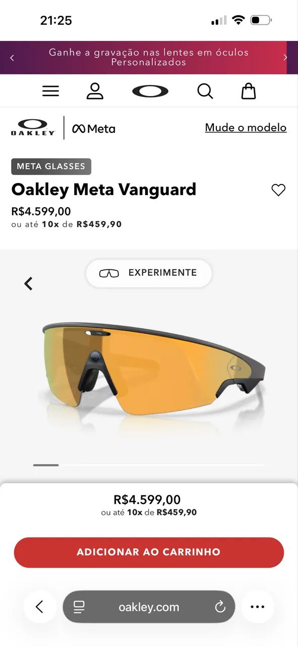 Óculos Oakley Meta Vanguard 24k - Foto 2
