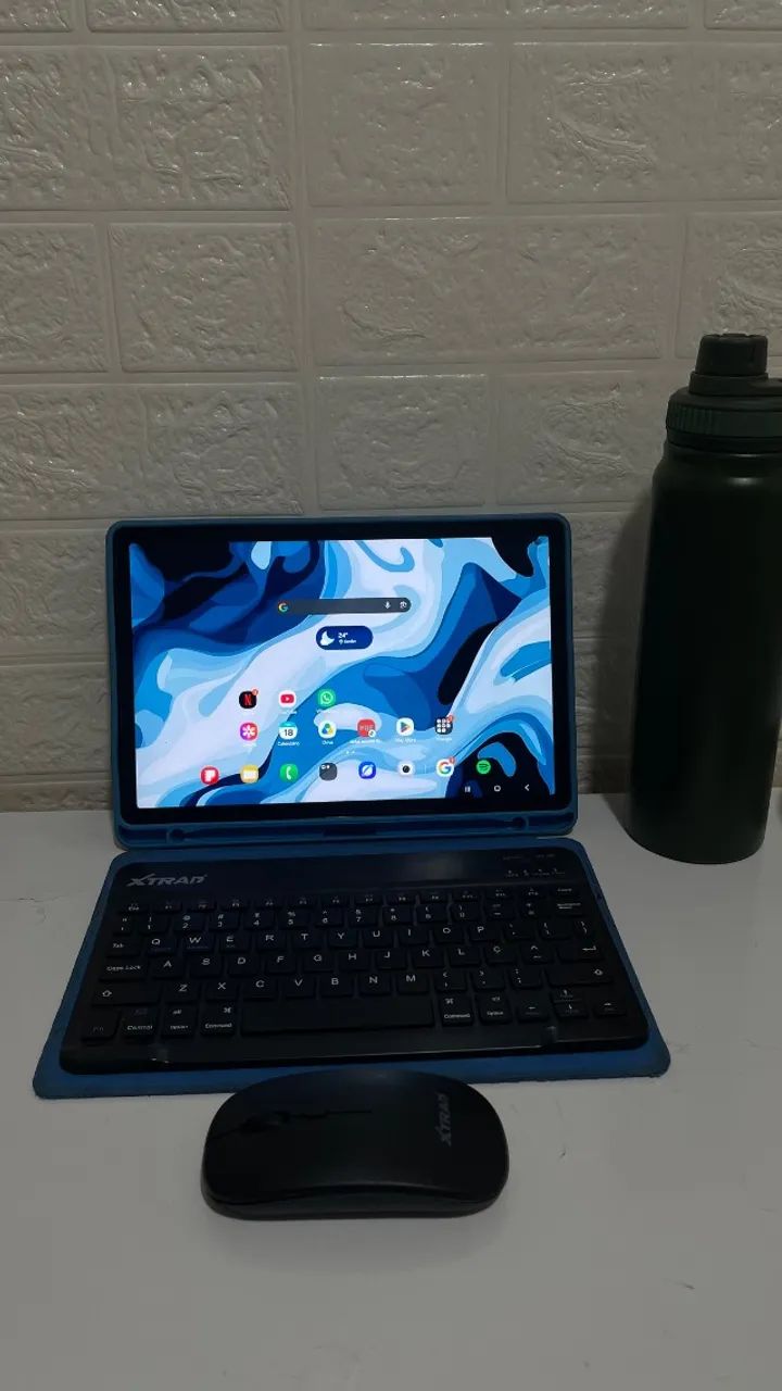 NEGOCIÁVEL Tablet A9 + (A9 plus) 1 ano de uso + teclado e mouse - Foto 4