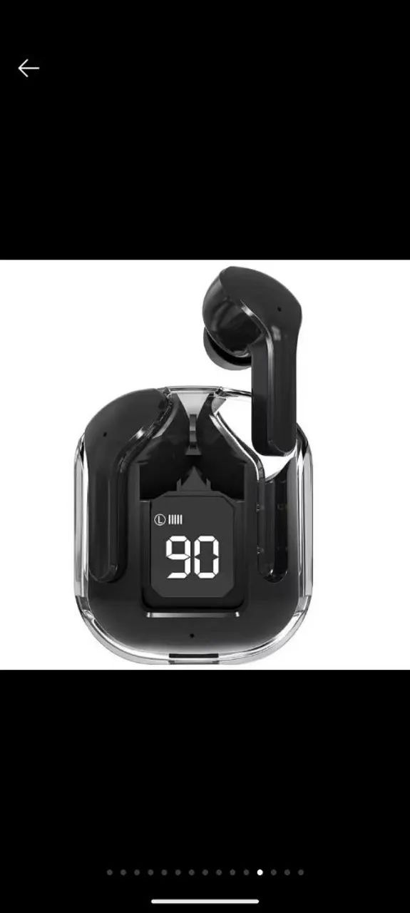 Fone Bluetooth TWS com Display Digital e Case Transparente