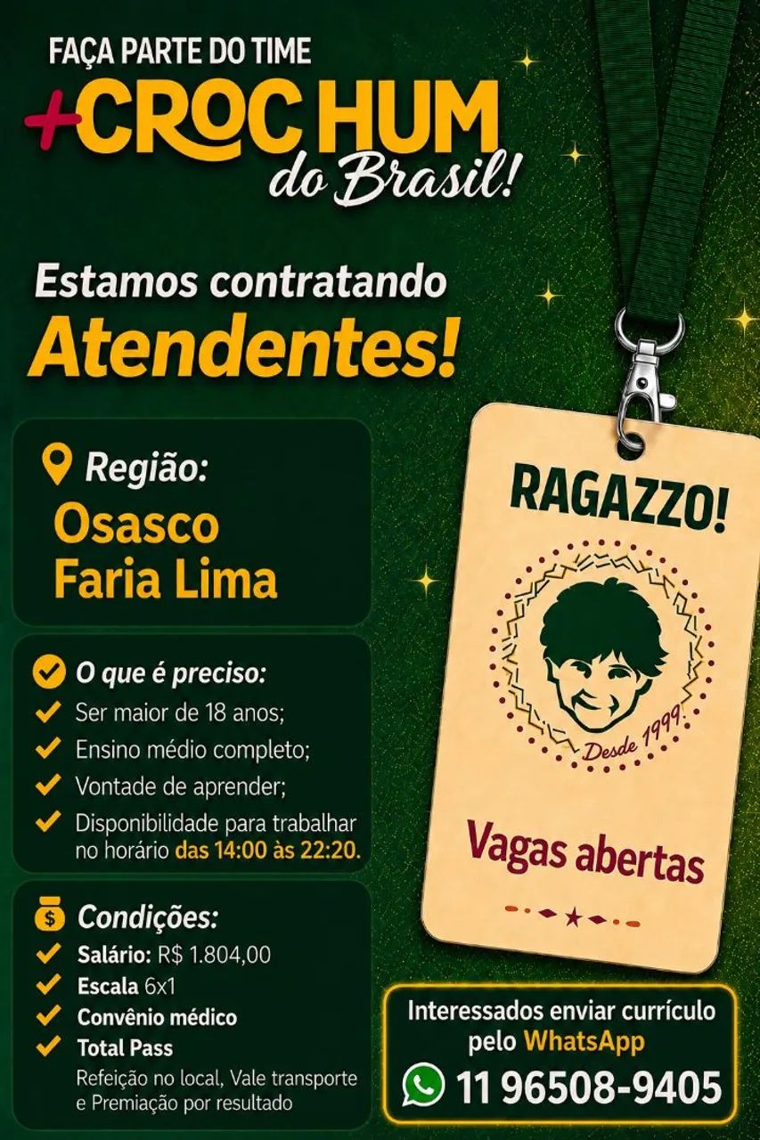 VAGA DE ATENDENTE 