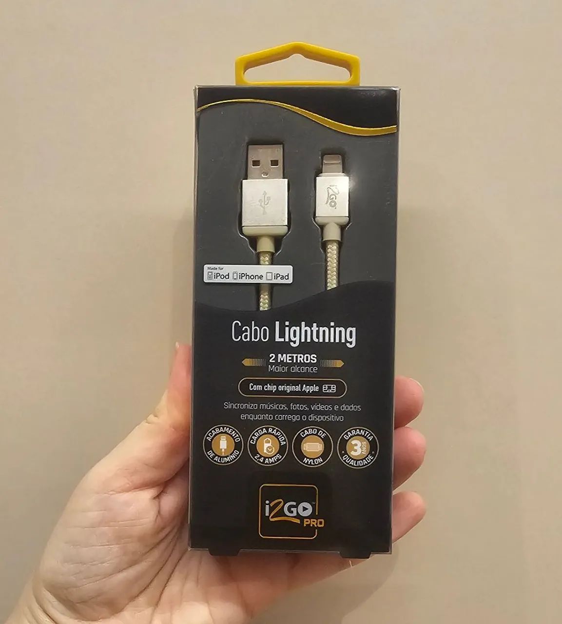 cabo lightning i2go pro 2 metros branco