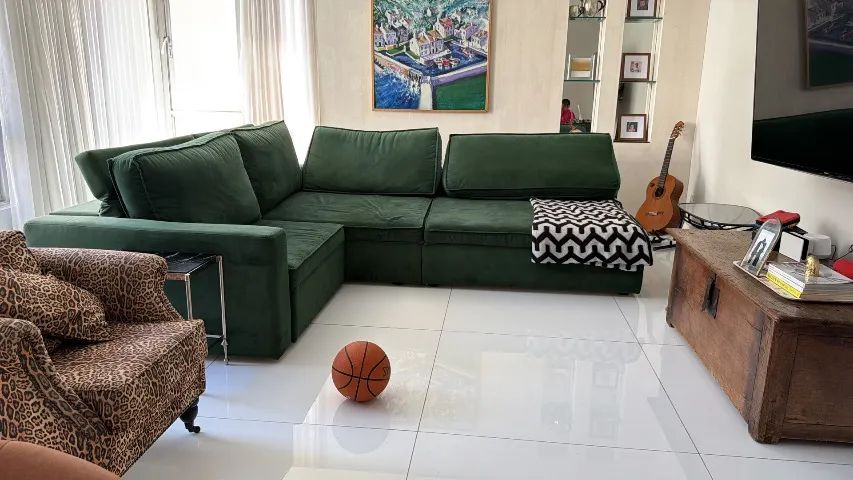 Sofá Líder em veludo verde 