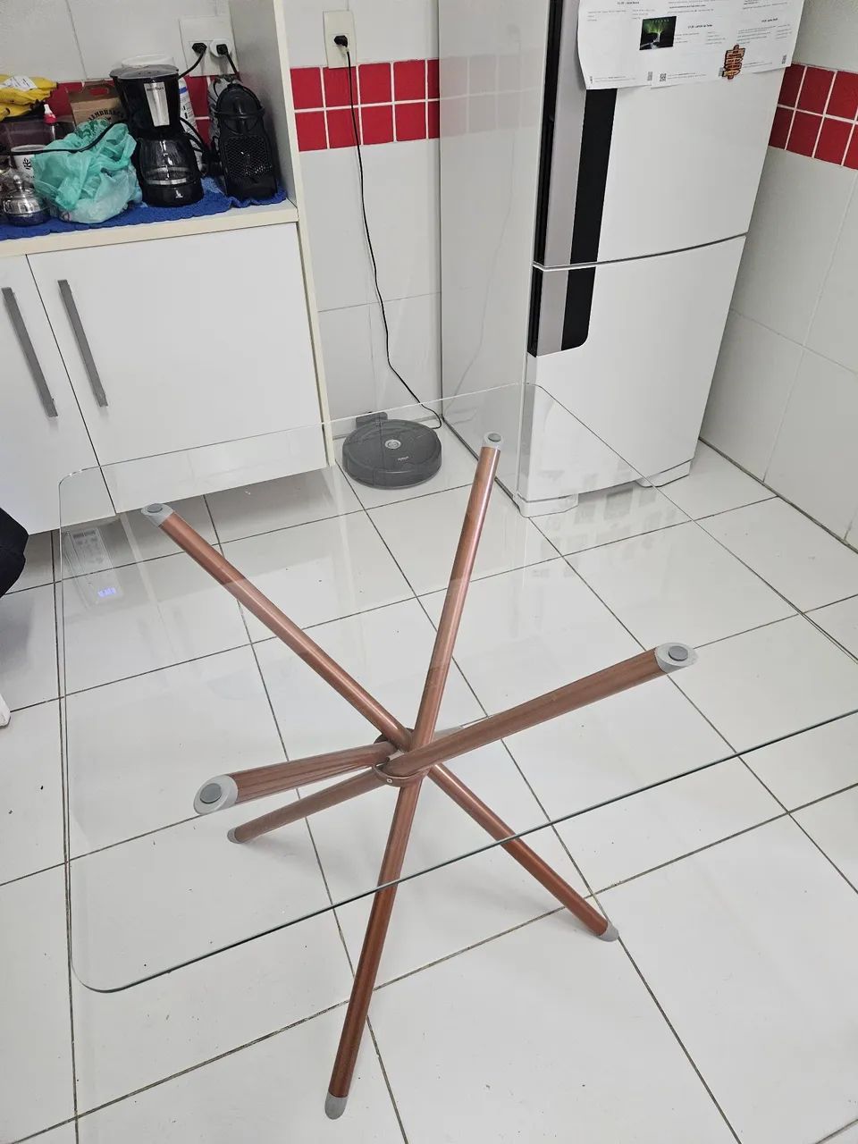 Mesa de cozinha com tampo de vidro - Foto 2