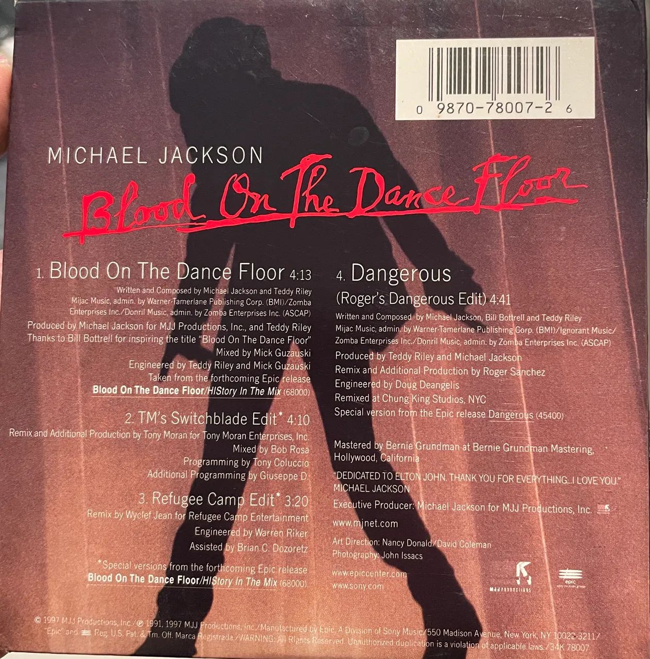 CD Michael Jackson - Blood on the dance floor - 1997 epic - CDs