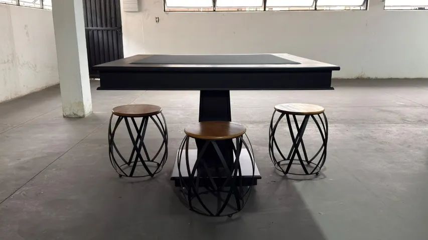 Mesa de Carteado Citriodoro Quadrada Preta