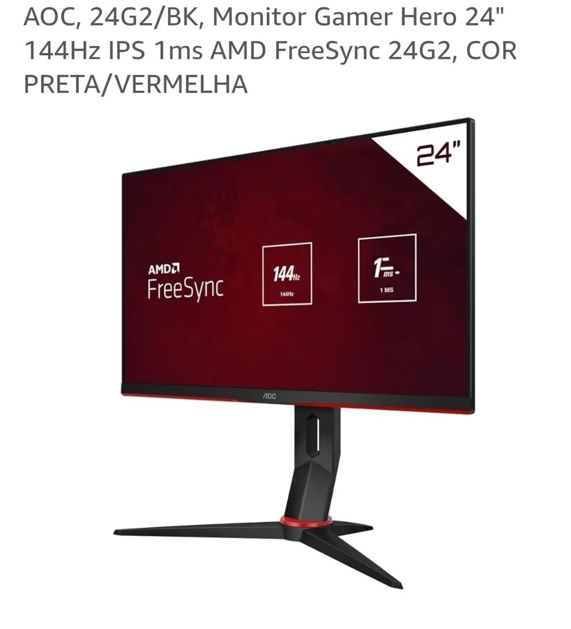 Monitor gamer AOC Hero 24? 144hz ips 1ms amd freesync - Foto 5