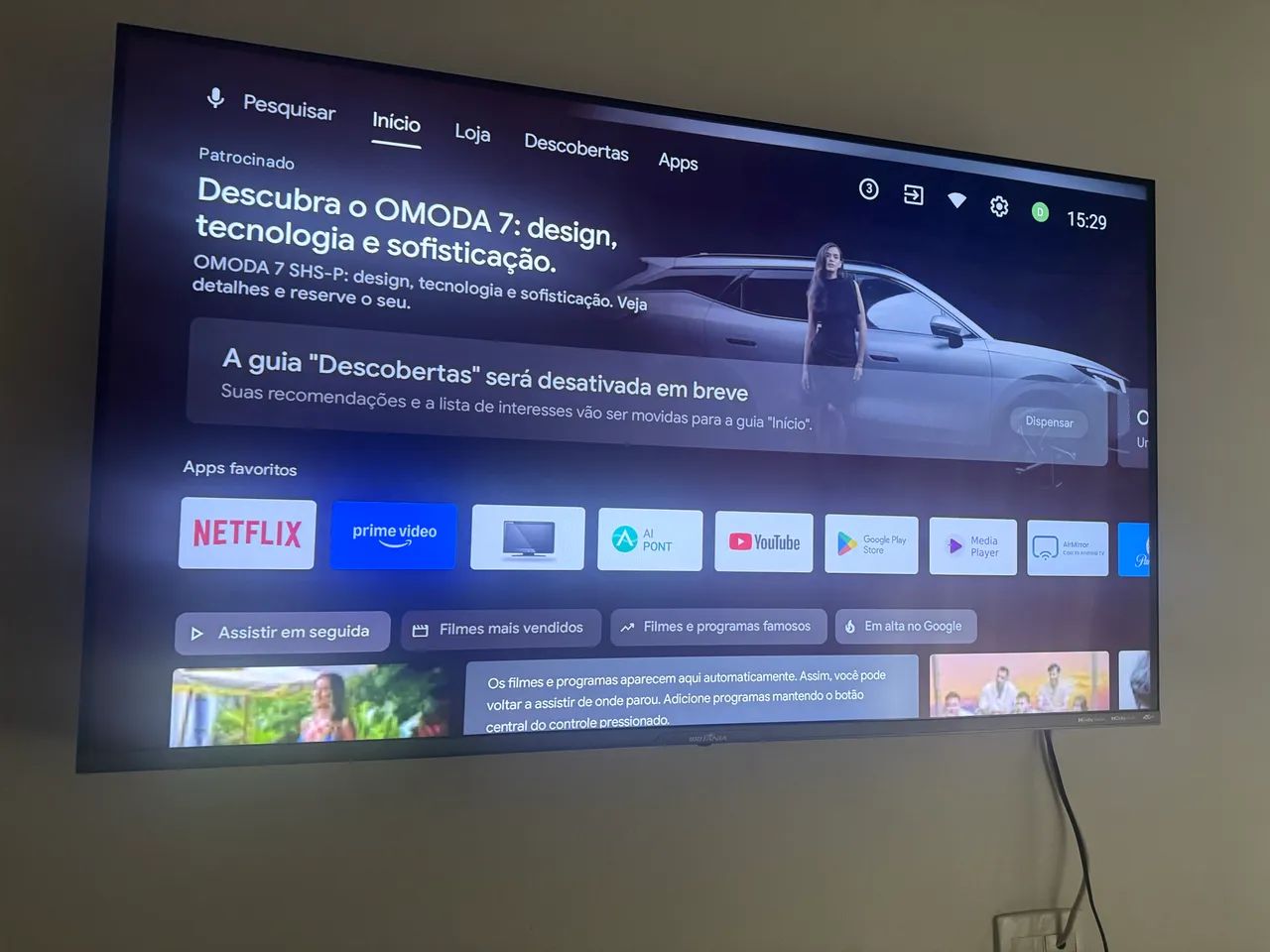 Vendo TV Britânia 50 polegadas 4 meses de uso 