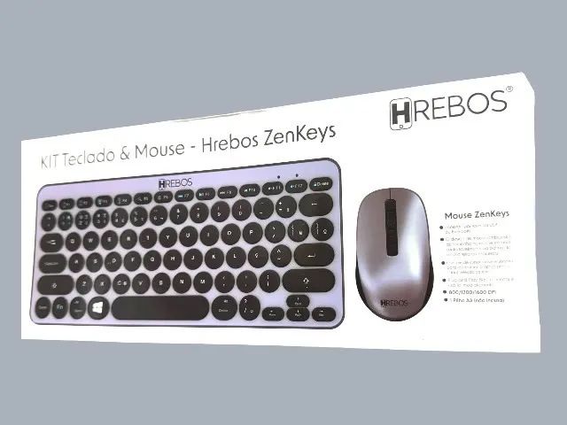 Teclado E Mouse Sem Fio Bluetooth Retro Hrebos ZenKeys P/ Notebook, Tablet E PC