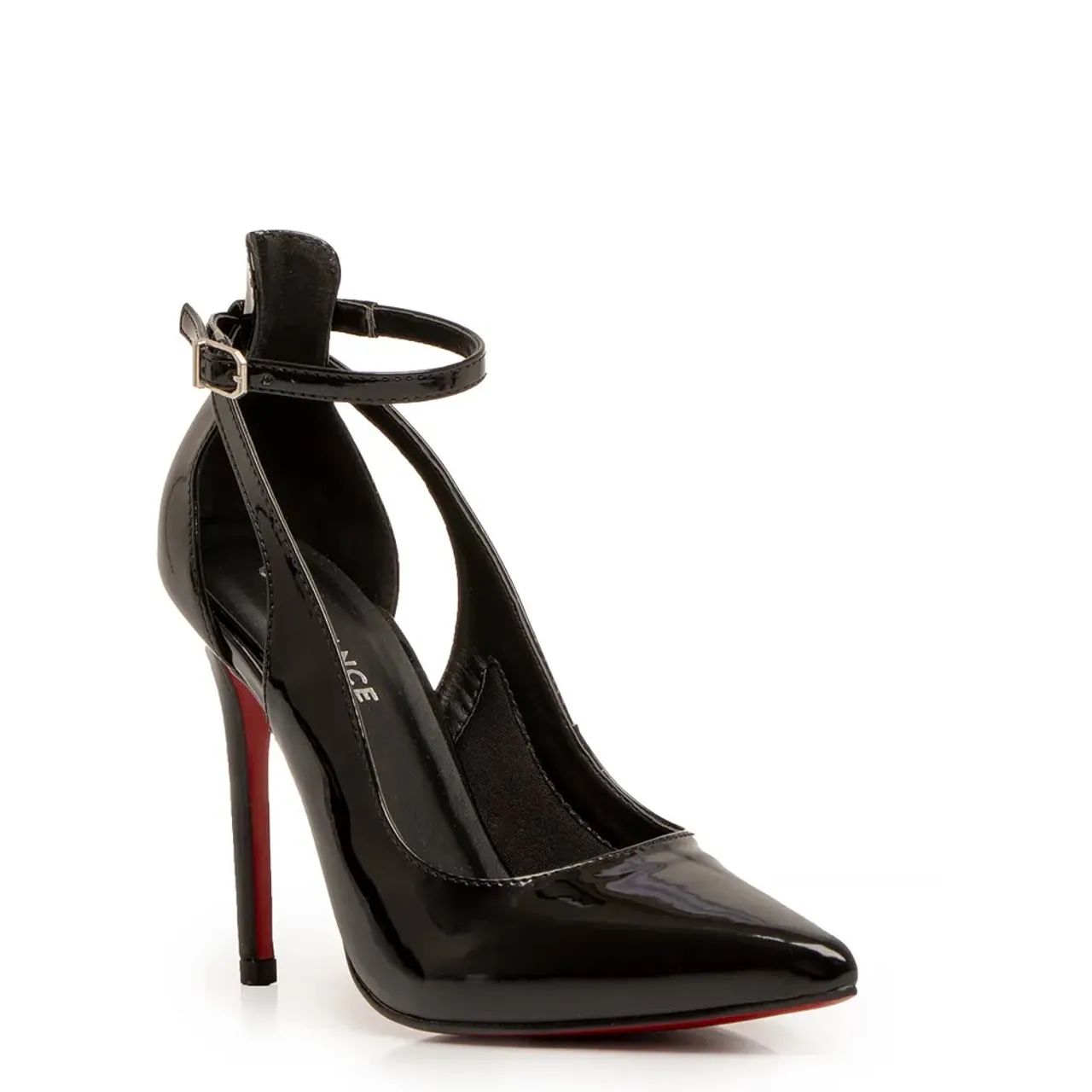 Scarpin Verniz Bico Fino Sola Vermelha