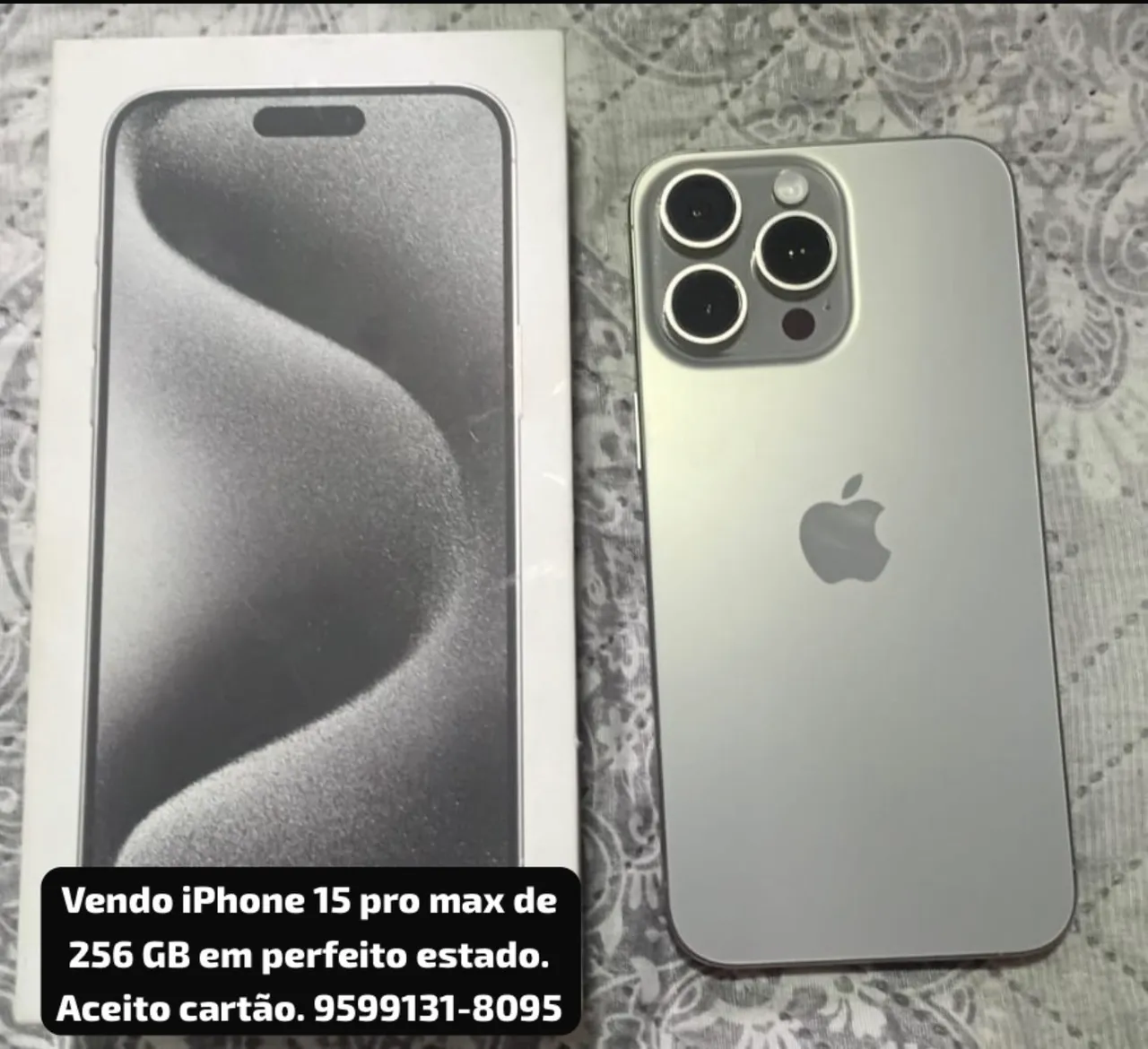 iPhone 15 Pro Max Cinza Titanium 256GB - Celulares e Smartphones