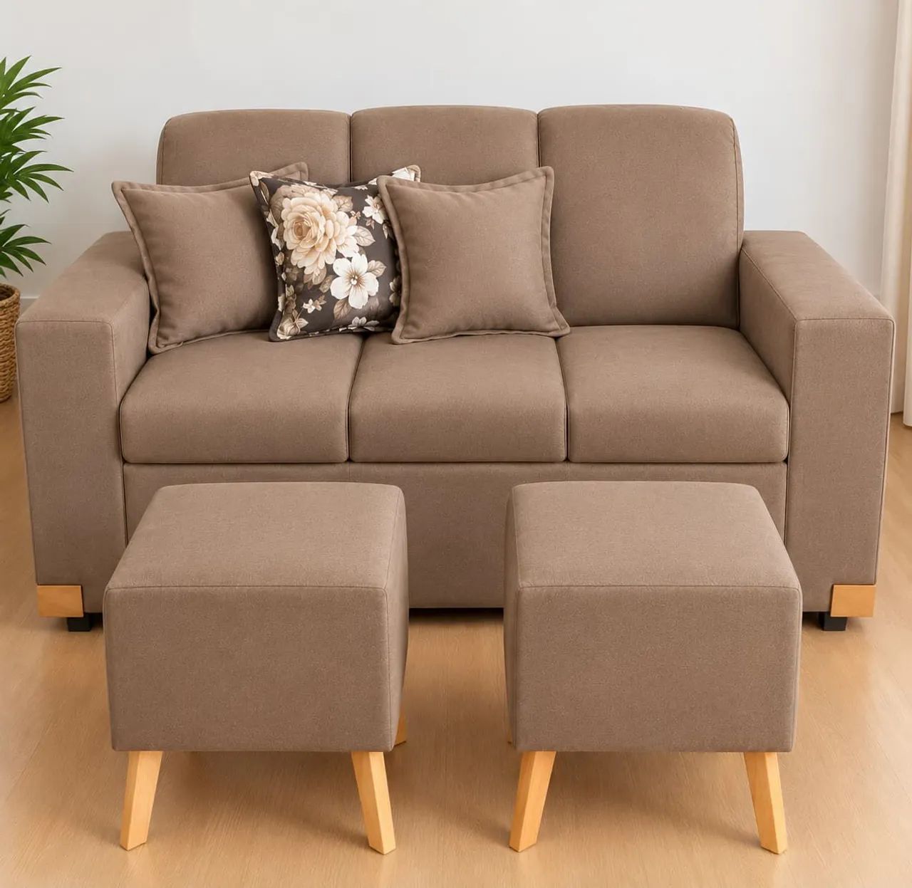 Sofá com pufs de luxo 599 reais 