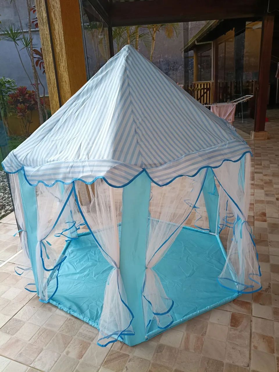 Barraca infantil Azul Castelo com led - Foto 4
